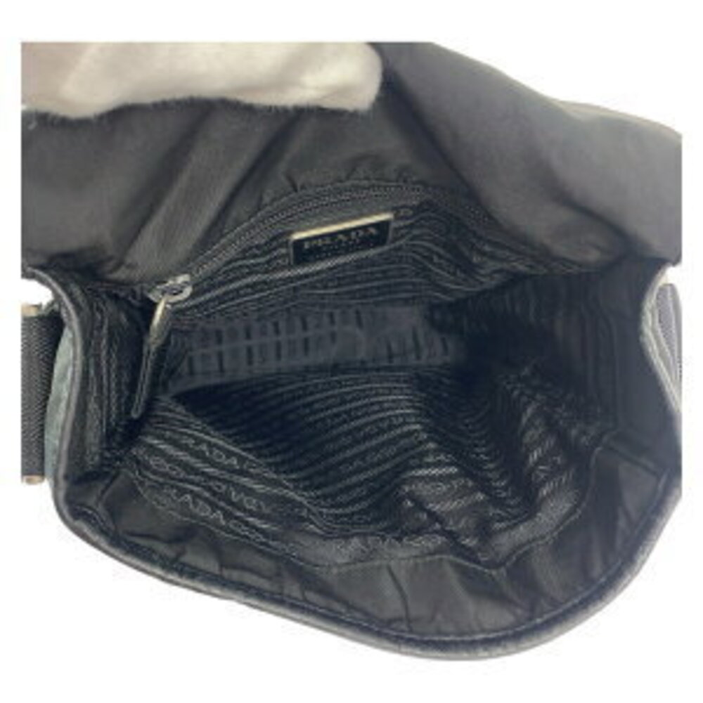 Prada triangular plate shoulder bag black nylon logo Tessuto - Picture 9 of 10